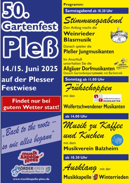 Gartenfest Pless 2025 Flyer